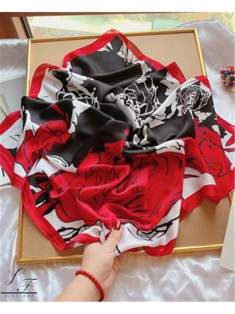 Head Scarf For Women Hair Bandana 35" Large Square Satin Wrap Sleeping